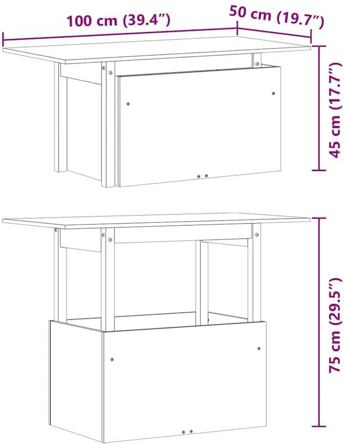 Sodo stalas, 100x50x75cm, impregnuota pušies mediena