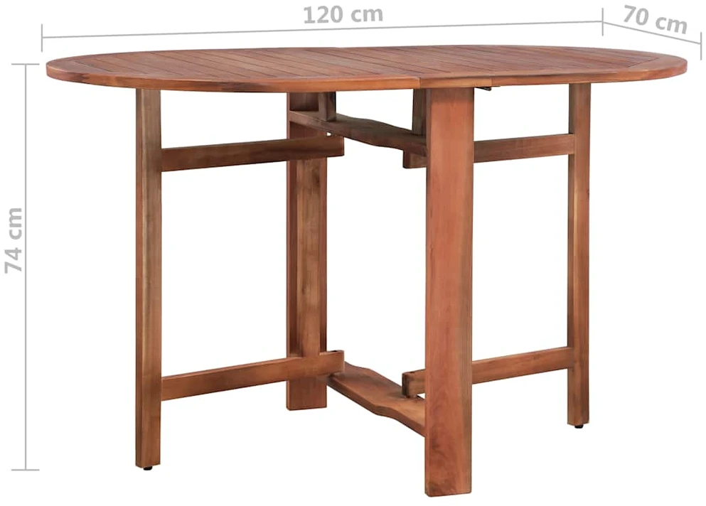 Sodo stalas, 120x70x74cm, akacijos medienos masyvas