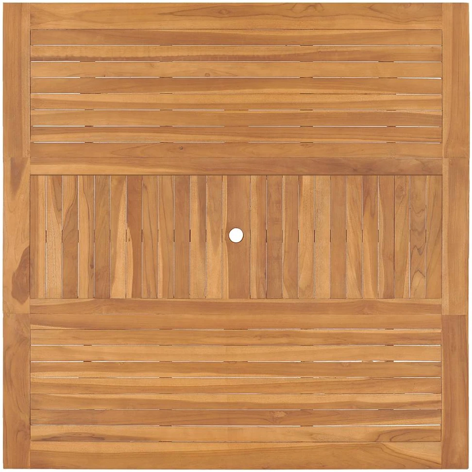 Sodo stalas, 150x150x76cm, tikmedžio medienos masyvas