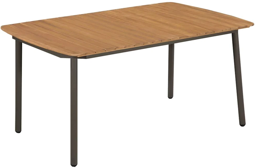Sodo stalas, 150x90x72cm, akacijos med. mas. ir plienas