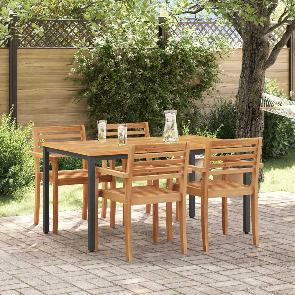 Lauko stalas Natūrali ir juoda 150 x 90 x 75 cm