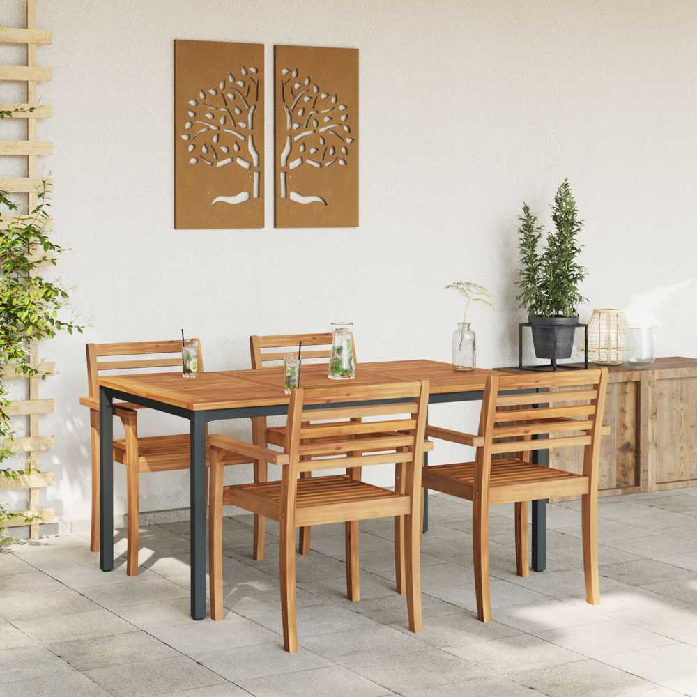 Lauko stalas Natūrali ir juoda 150 x 90 x 75 cm