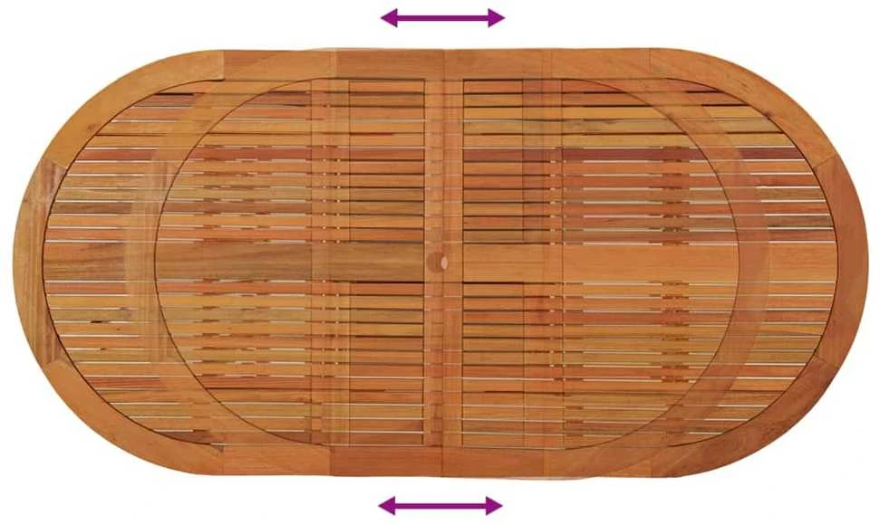 Sodo stalas, 200x100x75cm, eukalipto medienos masyvas