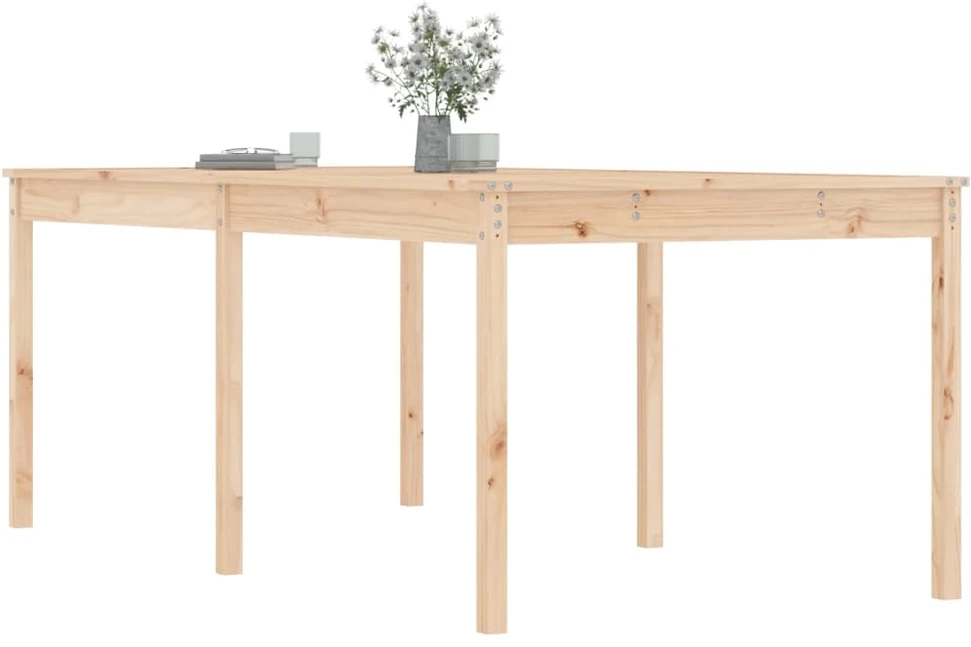 Sodo stalas, 203,5x100x76cm, pušies medienos masyvas