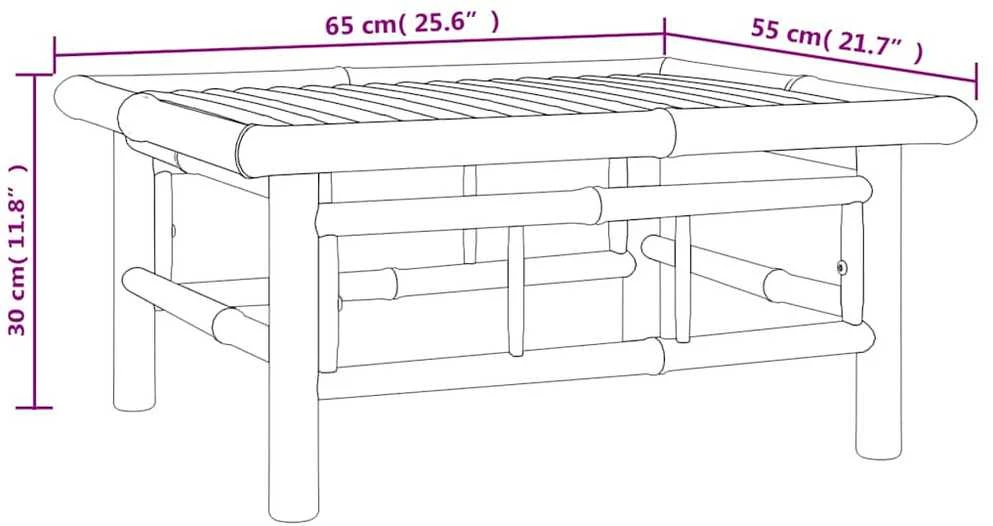 Sodo stalas, 65x55x30cm, bambukas