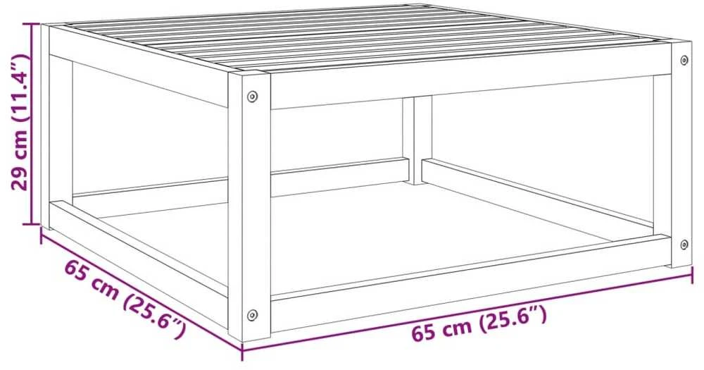Sodo stalas, 65x65x29cm, akacijos medienos masyvas