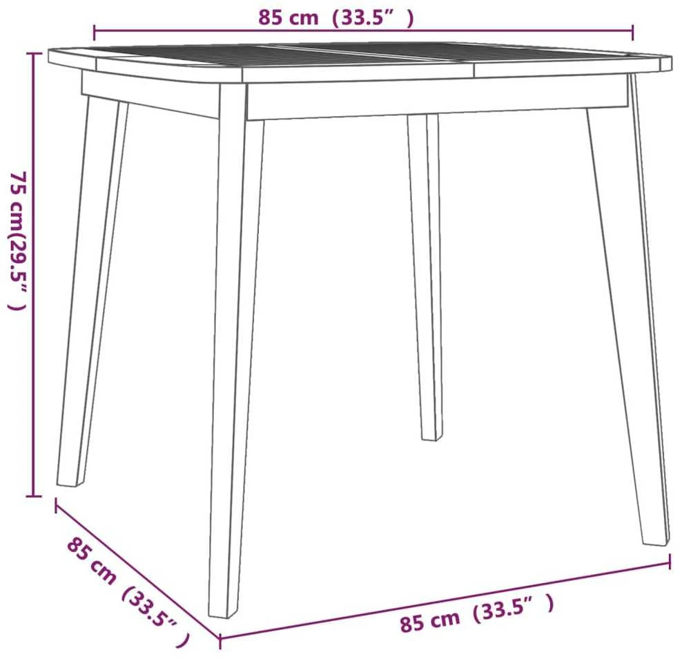Sodo stalas, 85x85x75cm, akacijos medienos masyvas