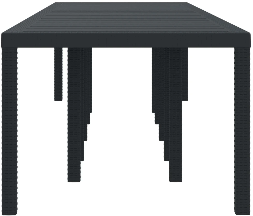 Sodo stalas Antracitas 350 x 100 x 74 cm poliratanas