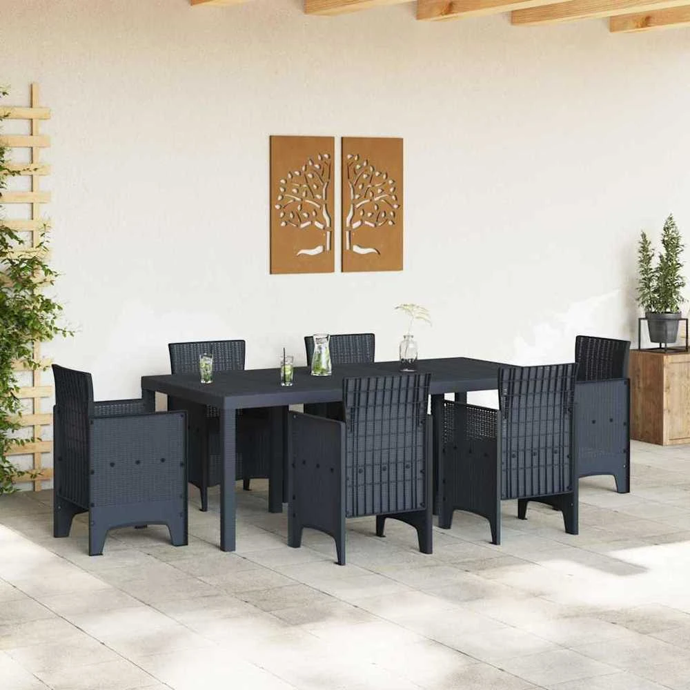 Oro sąlygoms atsparus sodo stalas Antracitas 200 x 100 x 73 cm