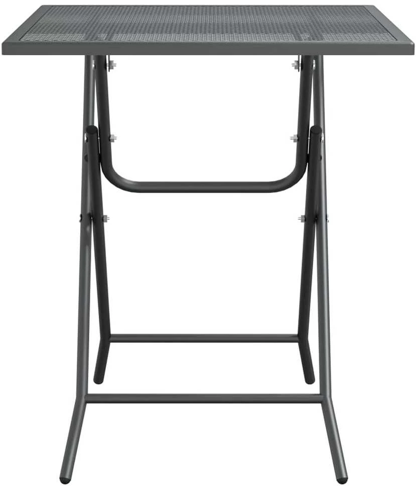 Sodo stalas, antracito, 60x60x72cm, plėsto metalo tinklelis