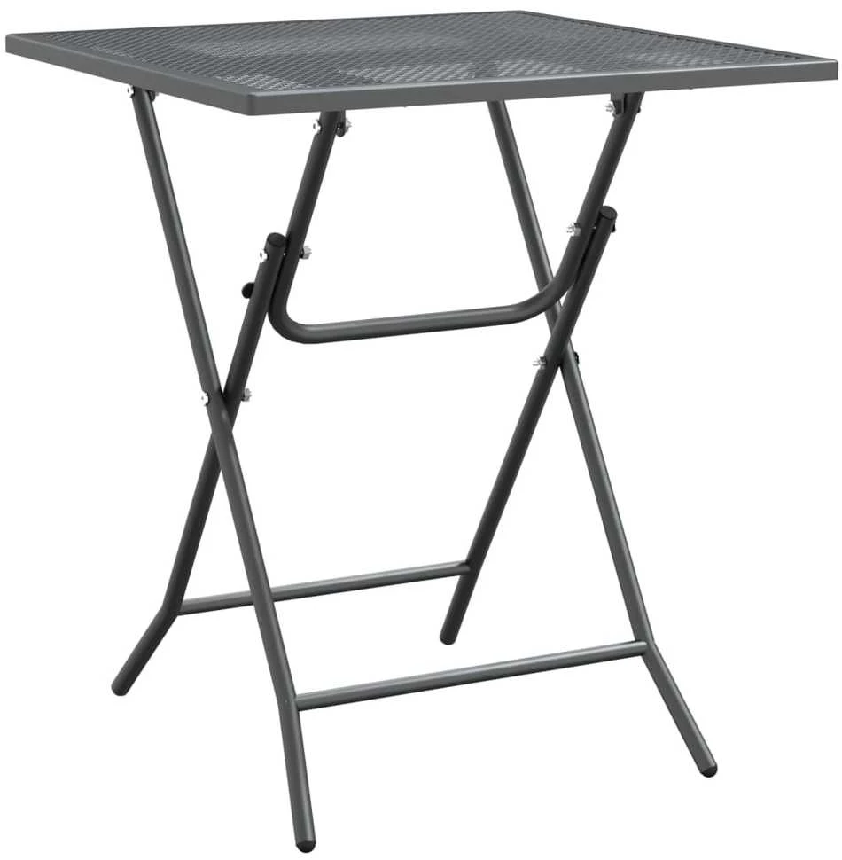 Sodo stalas, antracito, 60x60x72cm, plėsto metalo tinklelis