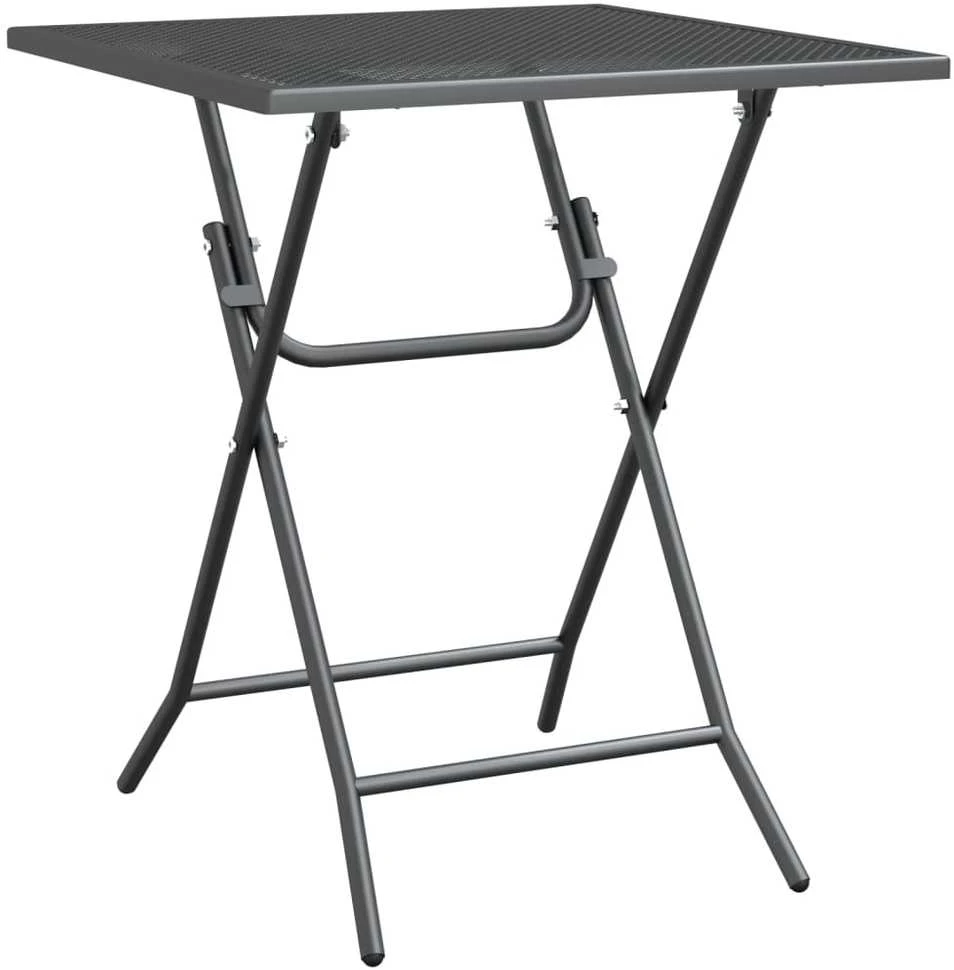 Sodo stalas, antracito, 60x60x72cm, plėsto metalo tinklelis