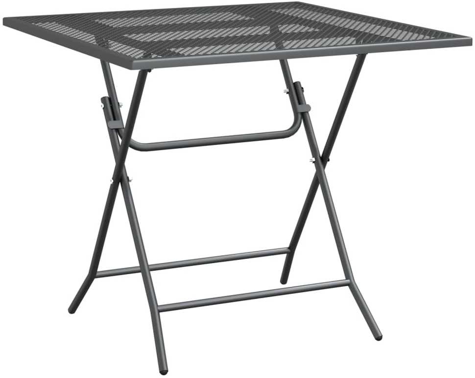 Sodo stalas, antracito, 80x80x72cm, plėsto metalo tinklelis
