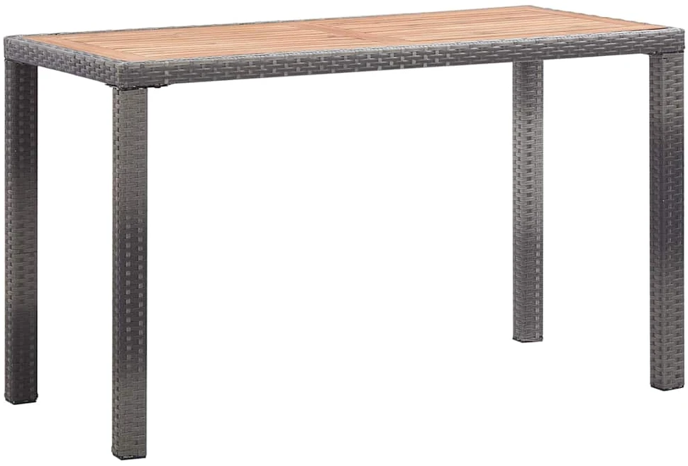 Sodo stalas, antracito ir rudas, 123x60x74cm, akacijos masyvas