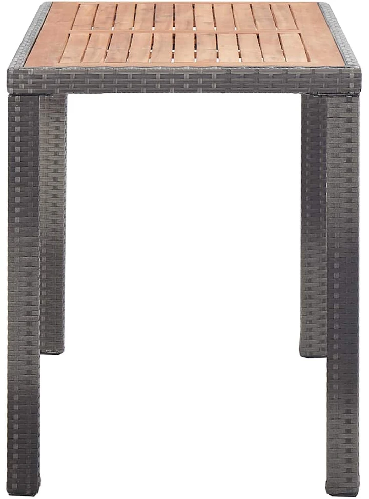 Sodo stalas, antracito ir rudas, 123x60x74cm, akacijos masyvas