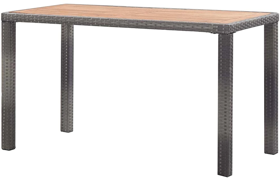 Sodo stalas, antracito ir rudas, 123x60x74cm, akacijos masyvas