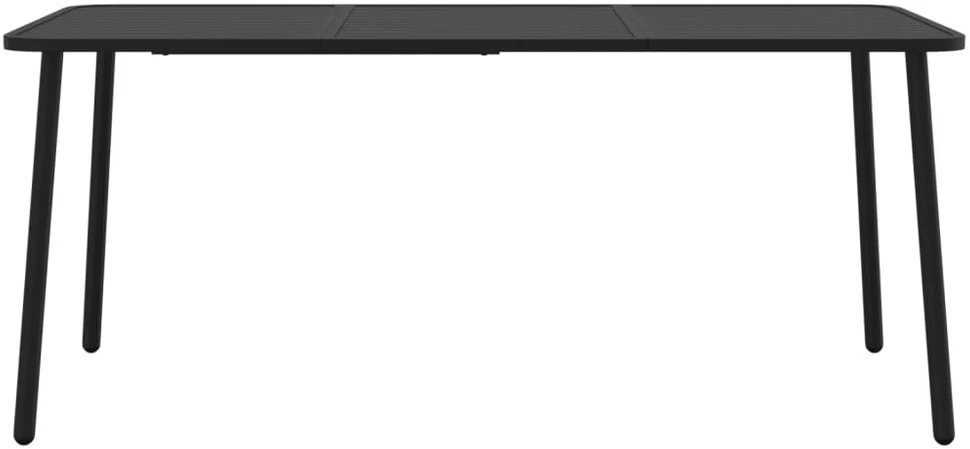 Sodo stalas, antracito spalvos, 165x80x71cm, plienas