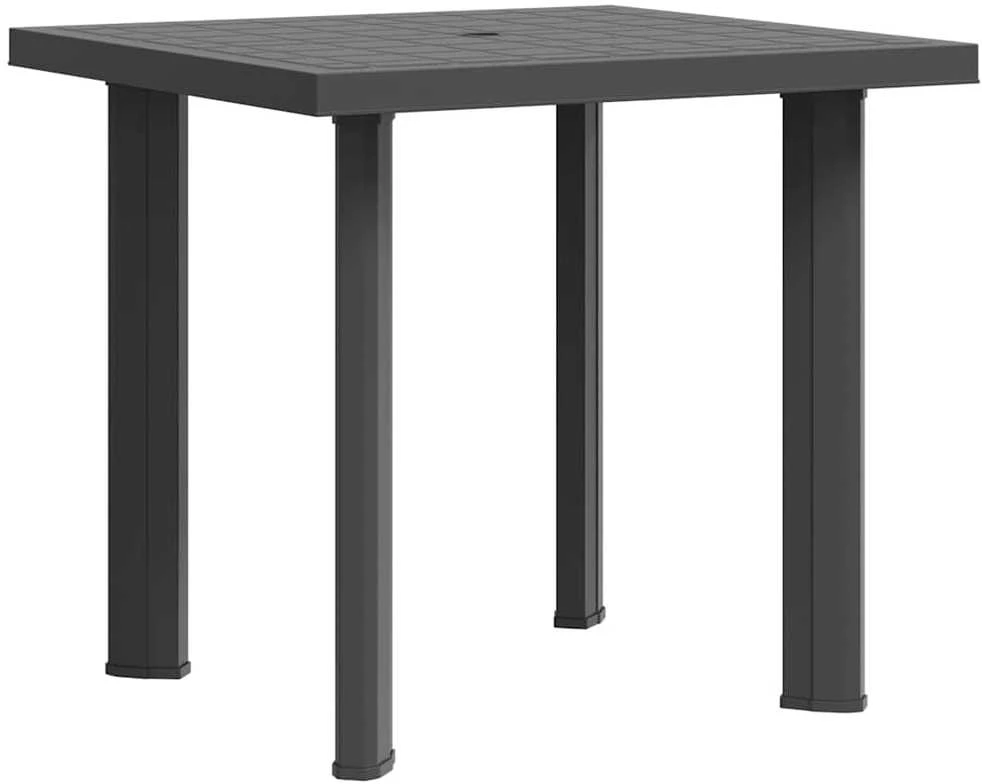 Sodo stalas, antracito spalvos, 80x75x72cm, plastikas