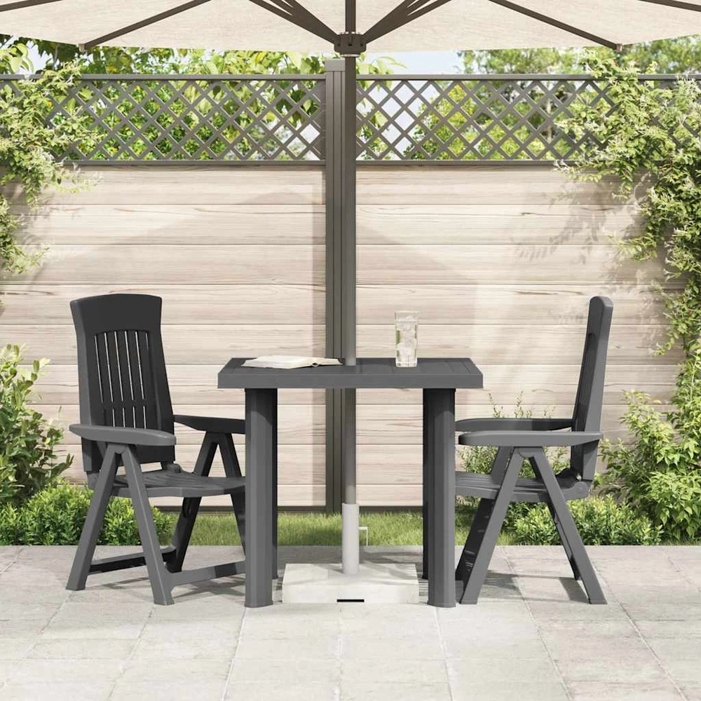 Sodo stalas, antracito spalvos, 80x75x72cm, plastikas