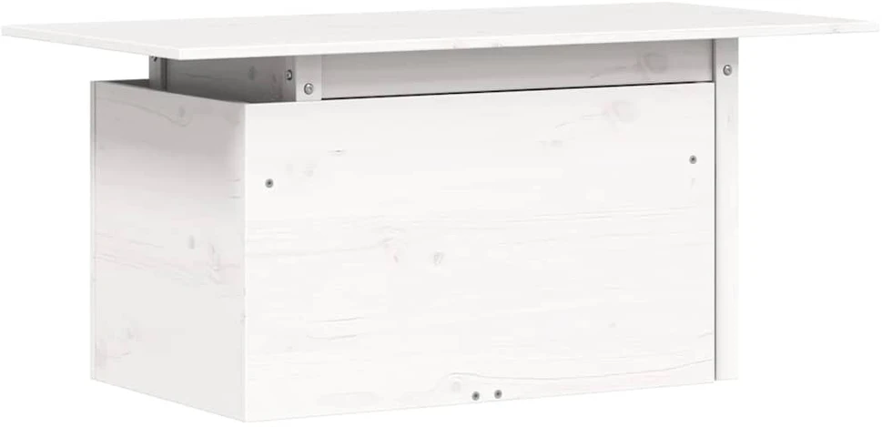 Sodo stalas, baltas, 100x50x75cm, pušies medienos masyvas