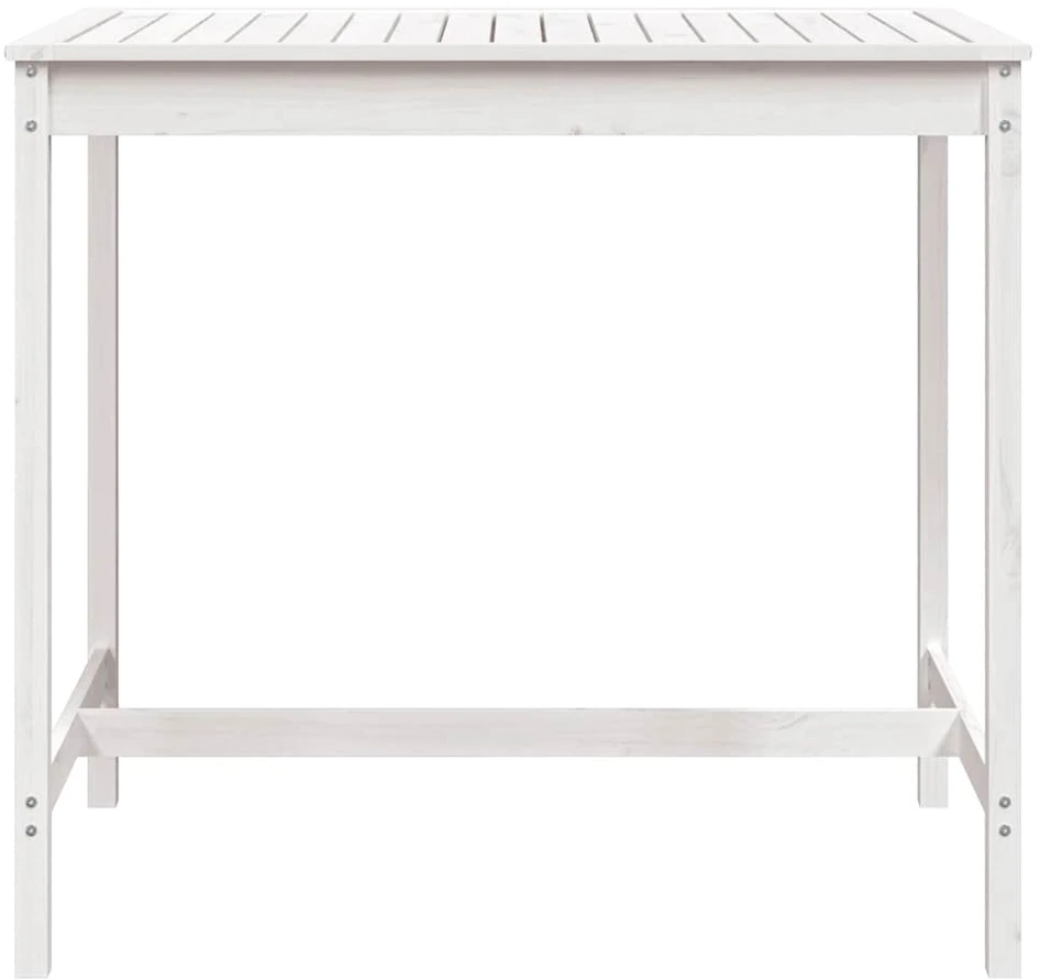Sodo stalas, baltas, 121x82,5x110cm, pušies medienos masyvas