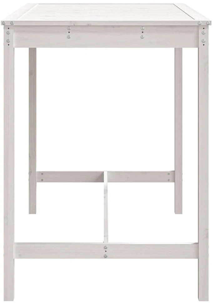 Sodo stalas, baltas, 121x82,5x110cm, pušies medienos masyvas