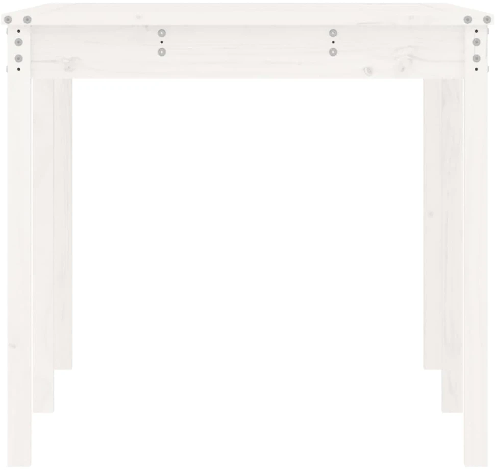 Sodo stalas, baltas, 159,5x82,5x76cm, pušies medienos masyvas