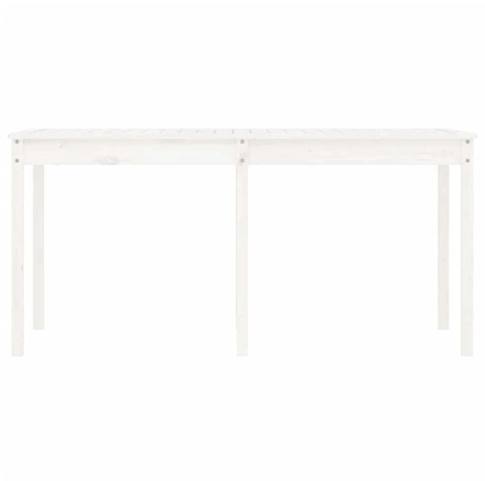 Sodo stalas, baltas, 159,5x82,5x76cm, pušies medienos masyvas