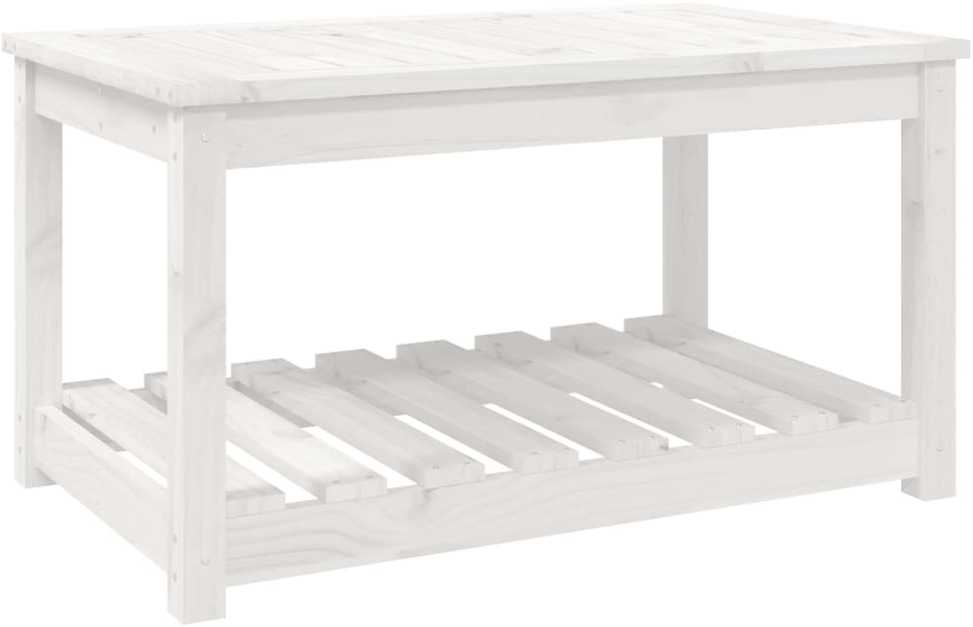 Sodo stalas, baltas, 82,5x50,5x45cm, pušies medienos masyvas