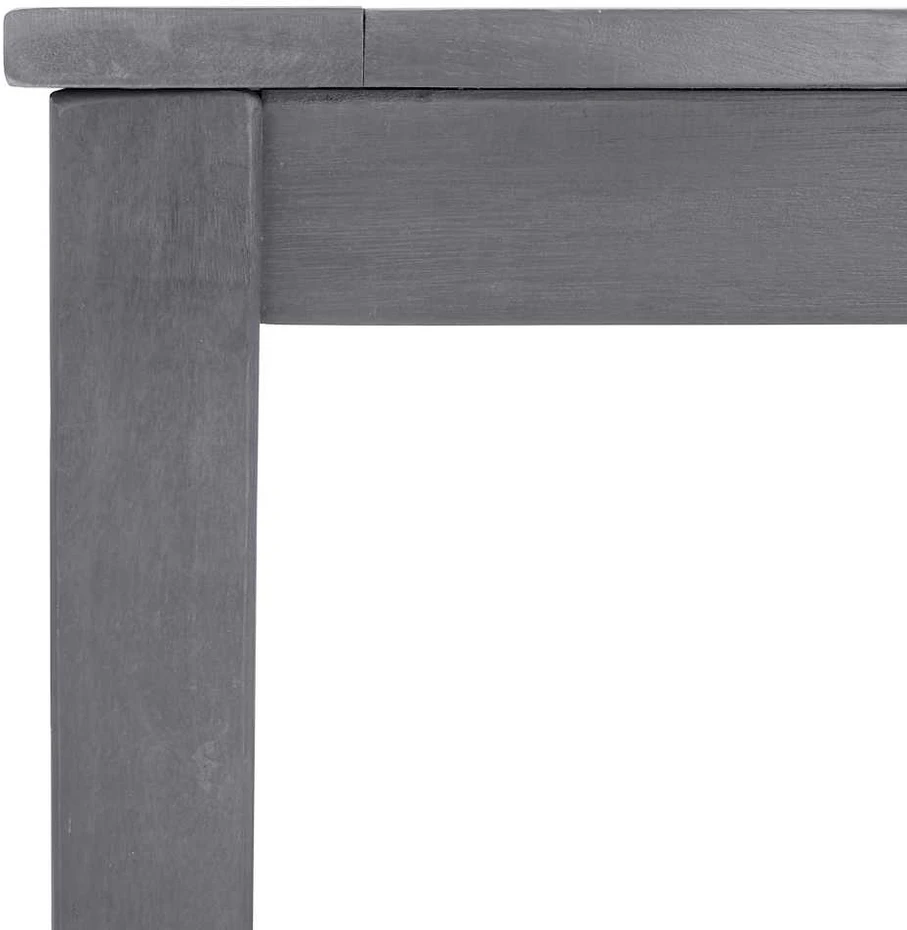 Sodo stalas, baltintas pilkas, 140x80x74cm, akacijos masyvas