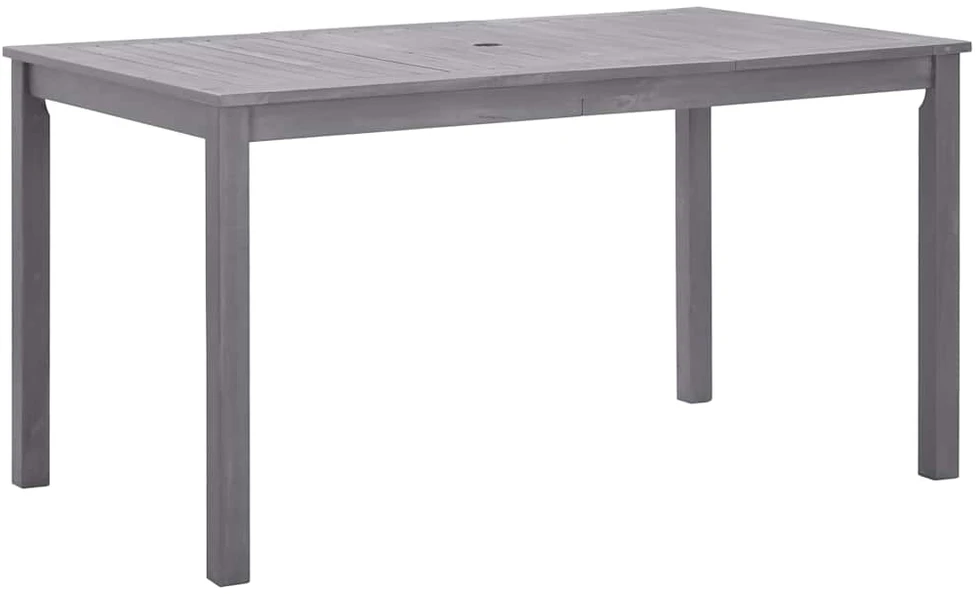Sodo stalas, baltintas pilkas, 140x80x74cm, akacijos masyvas