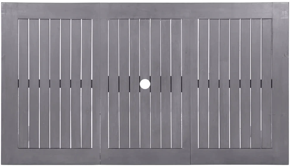 Sodo stalas, baltintas pilkas, 140x80x74cm, akacijos masyvas