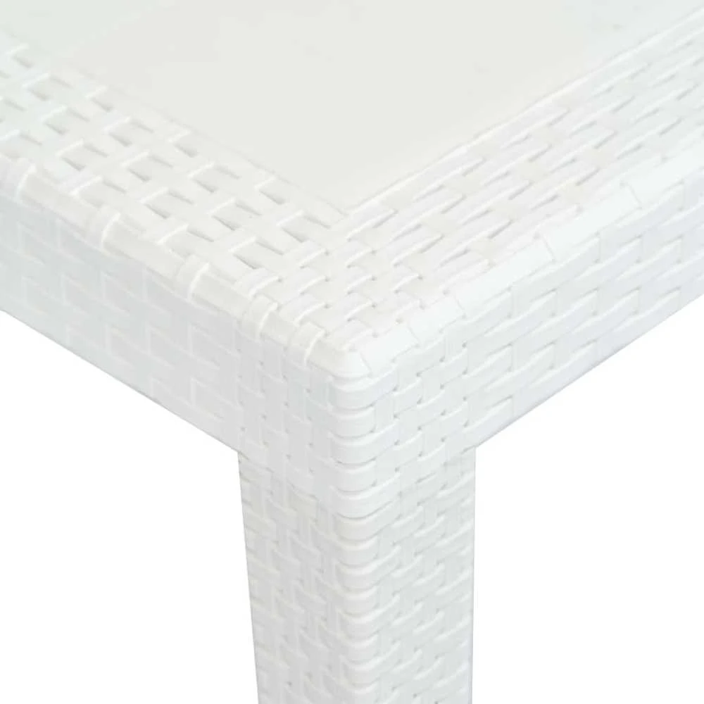 Sodo stalas, baltos sp., 150x90x72 cm, plastikas, rat. imit.