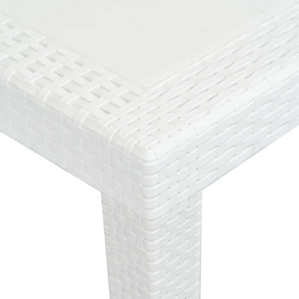 Sodo stalas, baltos sp., 150x90x72 cm, plastikas, rat. imit.