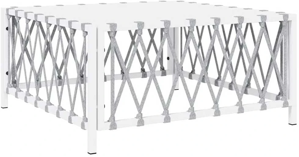 Sodo stalas, baltos spalvos, 70x70x34cm, austas audinys