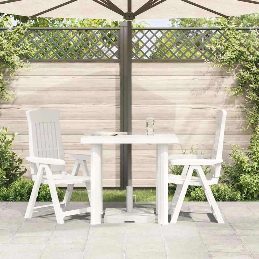 Sodo stalas, baltos spalvos, 80x75x72cm, plastikas