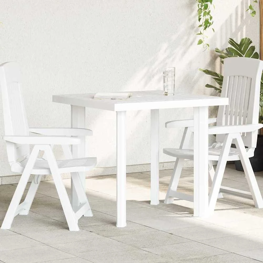 Sodo stalas, baltos spalvos, 80x75x72cm, plastikas