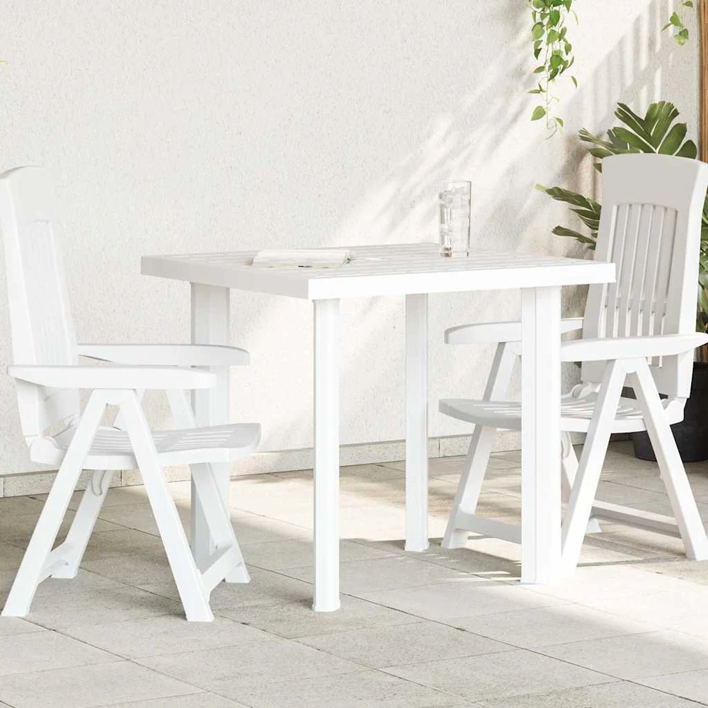 Sodo stalas, baltos spalvos, 80x75x72cm, plastikas