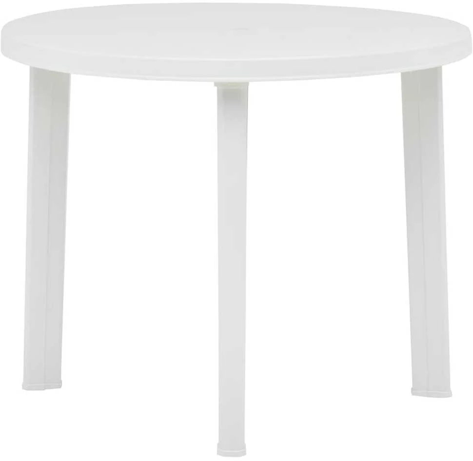 Sodo stalas, baltos spalvos, 89cm, plastikas