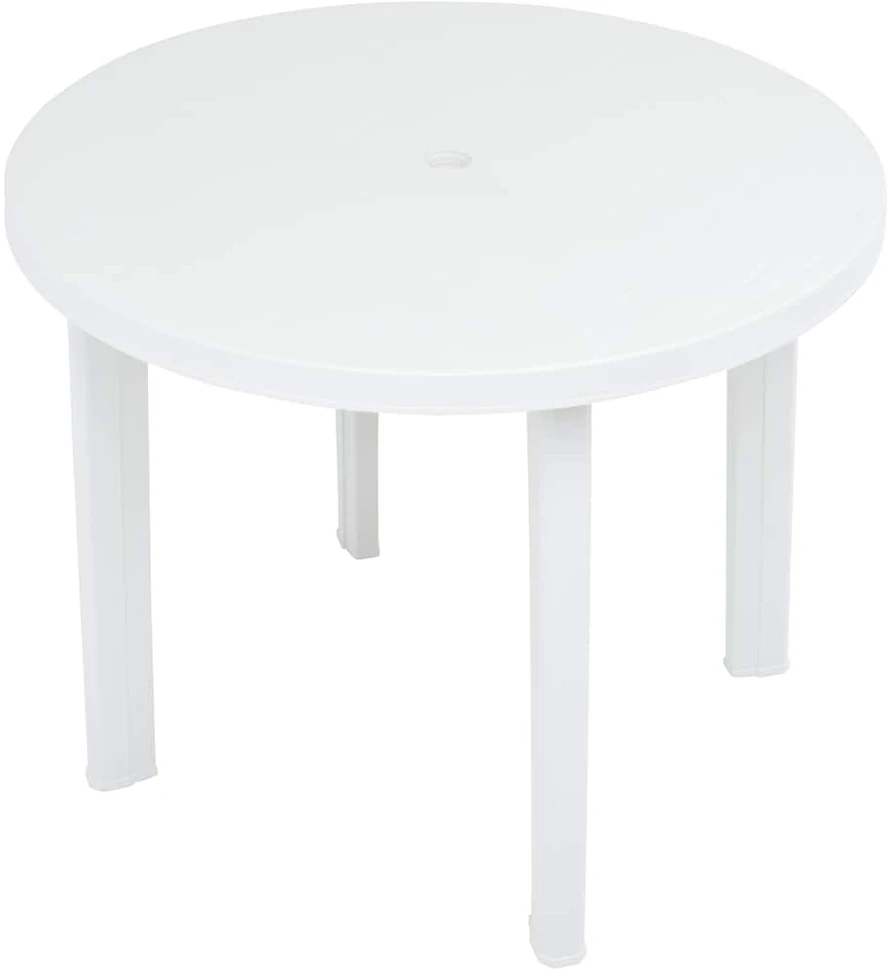 Sodo stalas, baltos spalvos, 89cm, plastikas