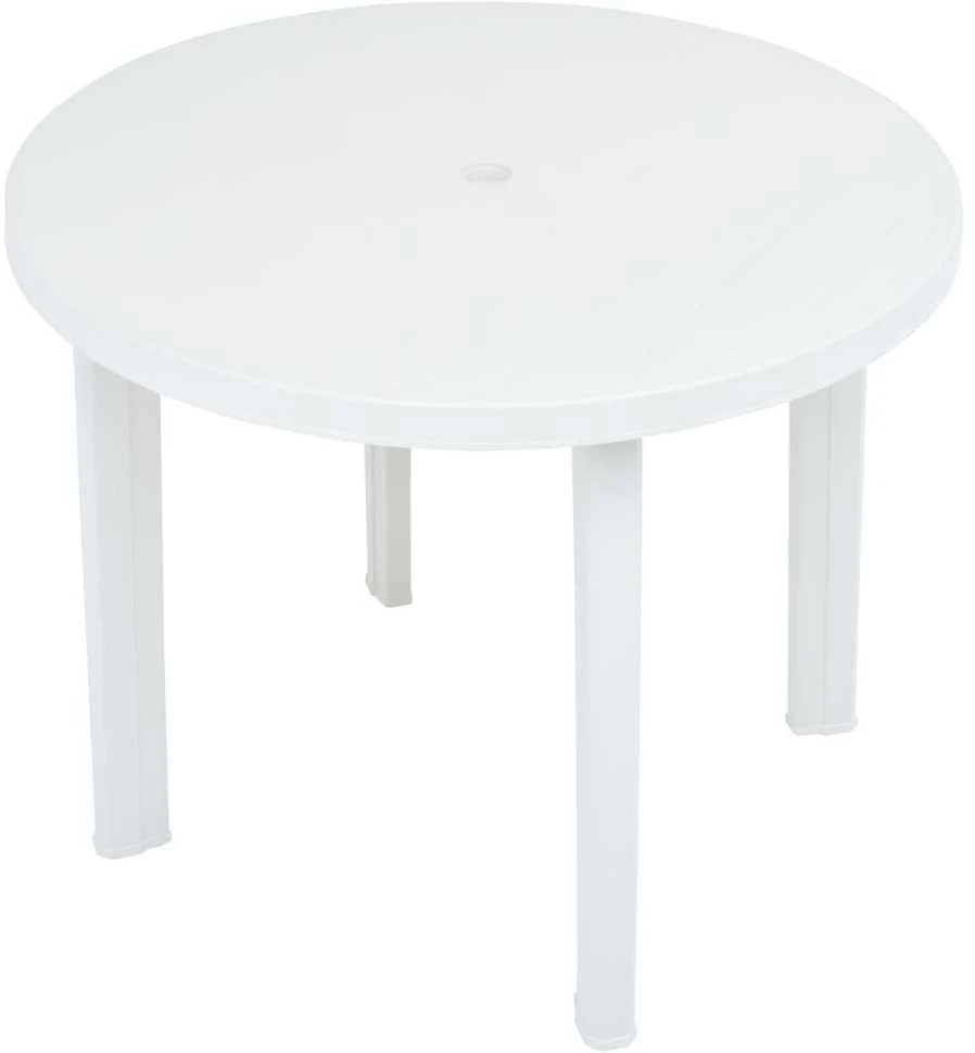 Sodo stalas, baltos spalvos, 89cm, plastikas