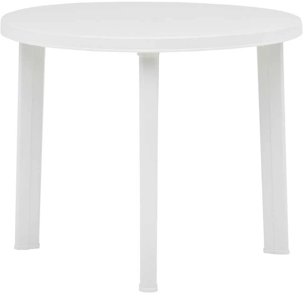 Sodo stalas, baltos spalvos, 89cm, plastikas