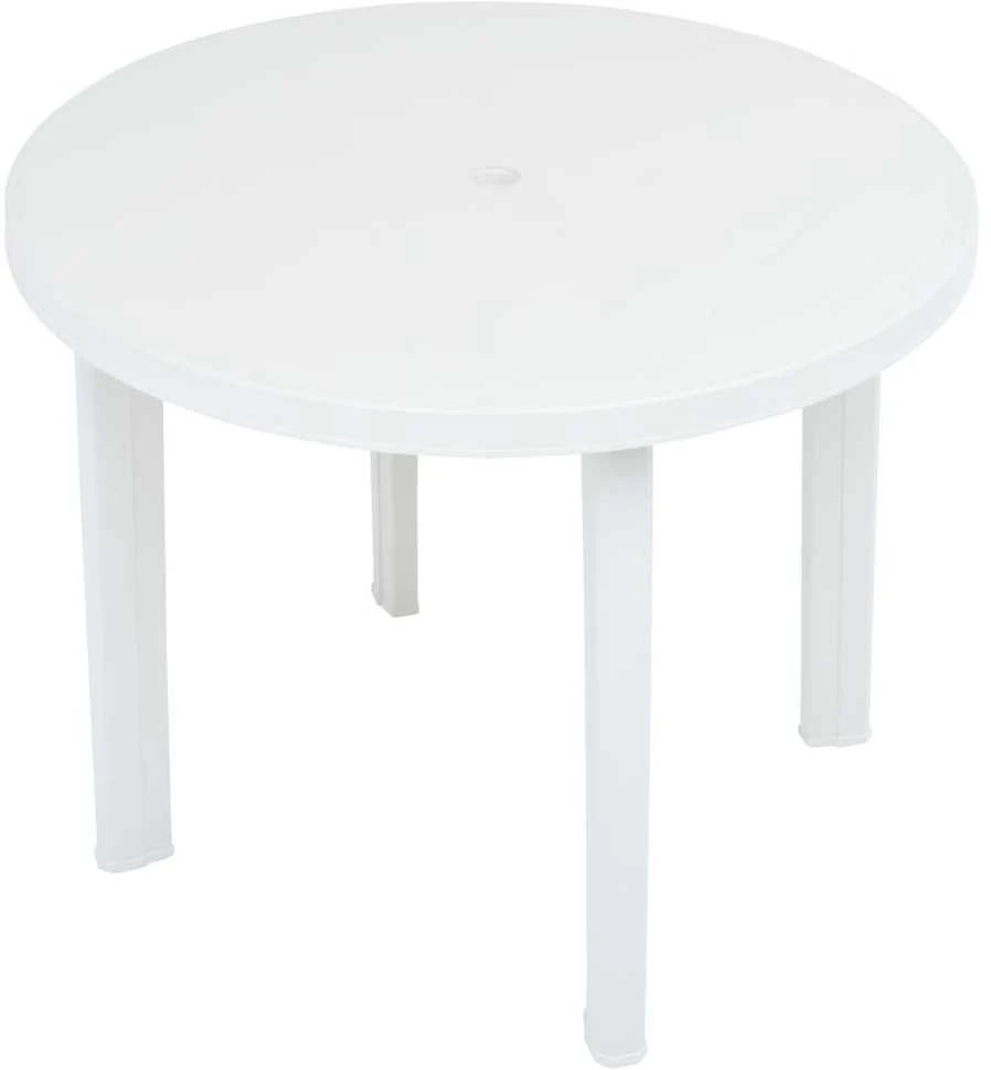 Sodo stalas, baltos spalvos, 89cm, plastikas