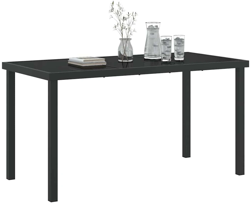 Sodo stalas Juoda 140 x 70 x 73 cm metalas