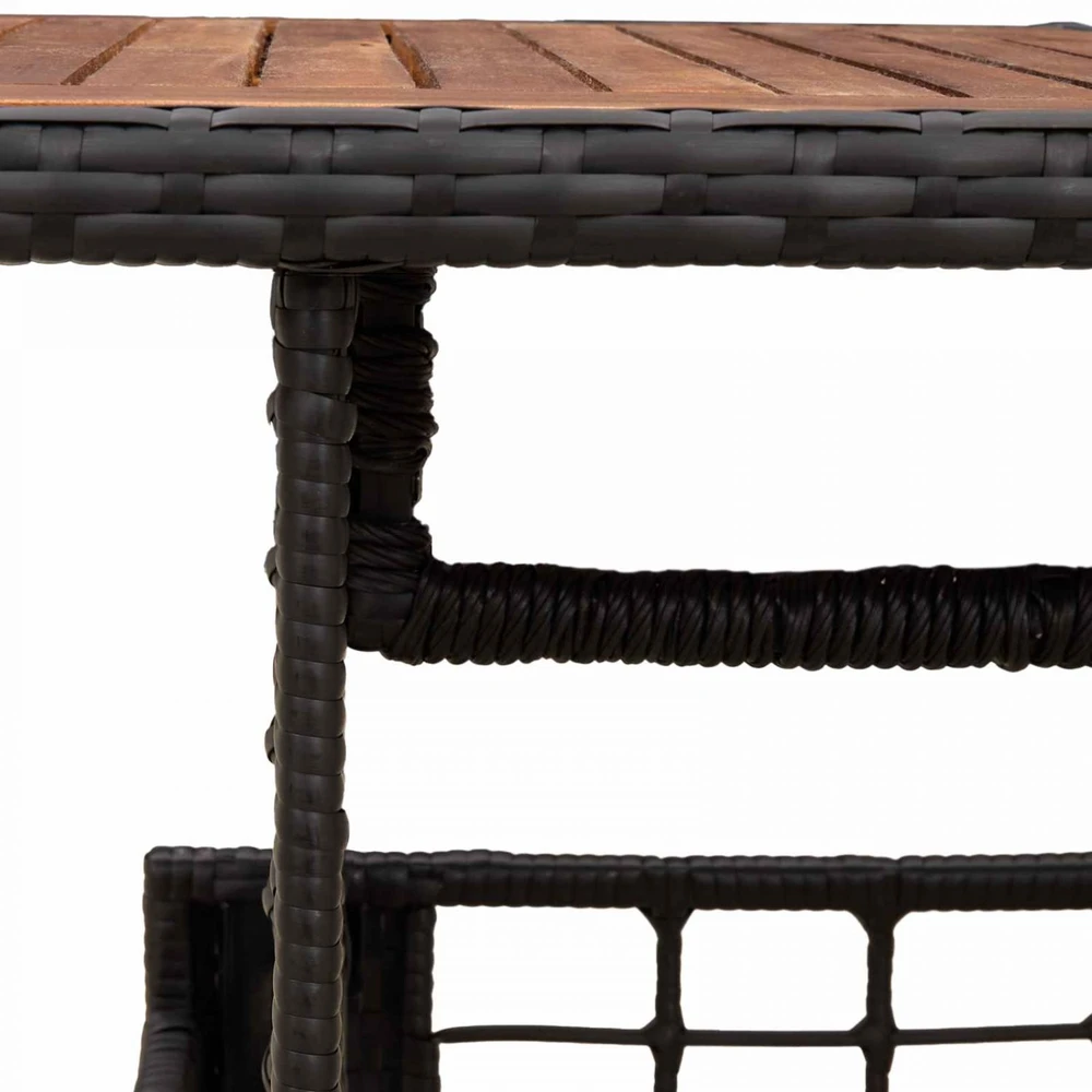 Sodo pakeliamas stalas Juoda ir natūrali 100 x 55 x 37 cm