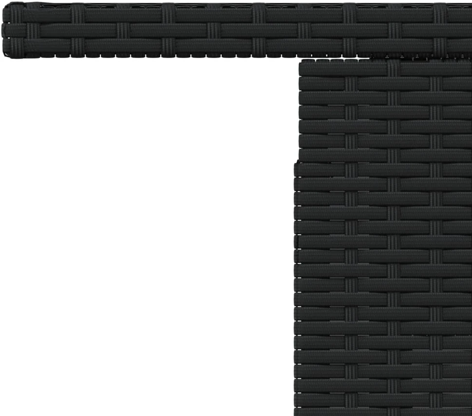 Sodo stalas, juodas, 100x55x73cm, poliratanas/akacijos mediena