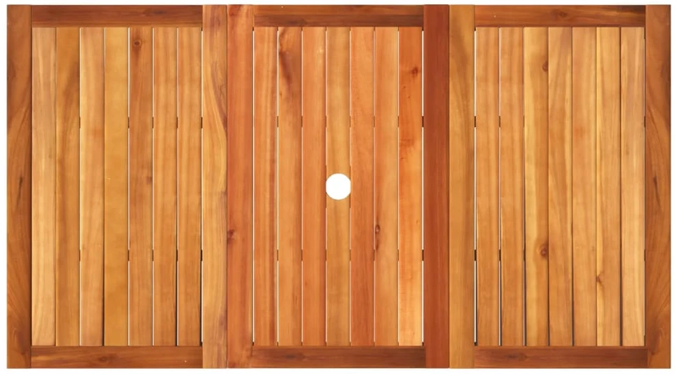 Sodo stalas, juodas, 140x80x75cm, poliratanas/akacijos mediena