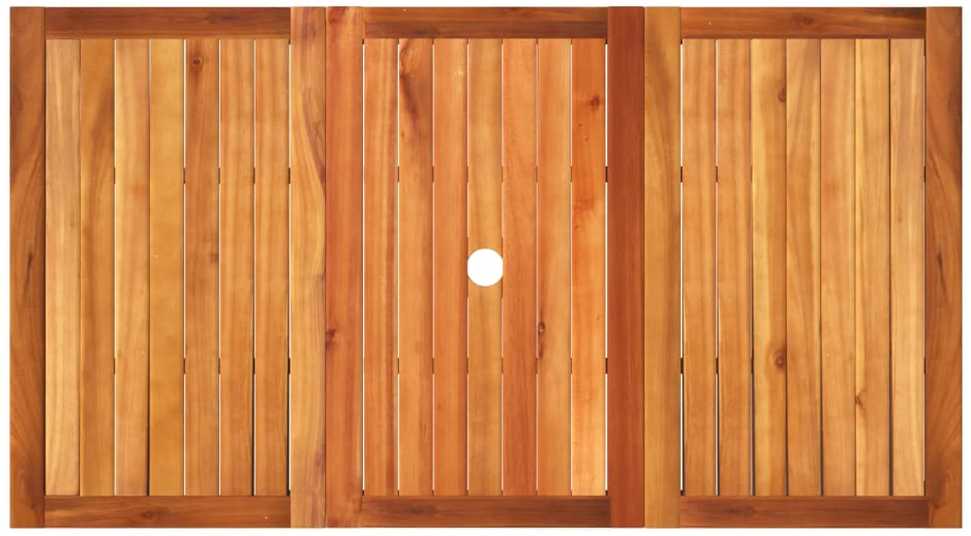 Sodo stalas, juodas, 140x80x75cm, poliratanas/akacijos mediena
