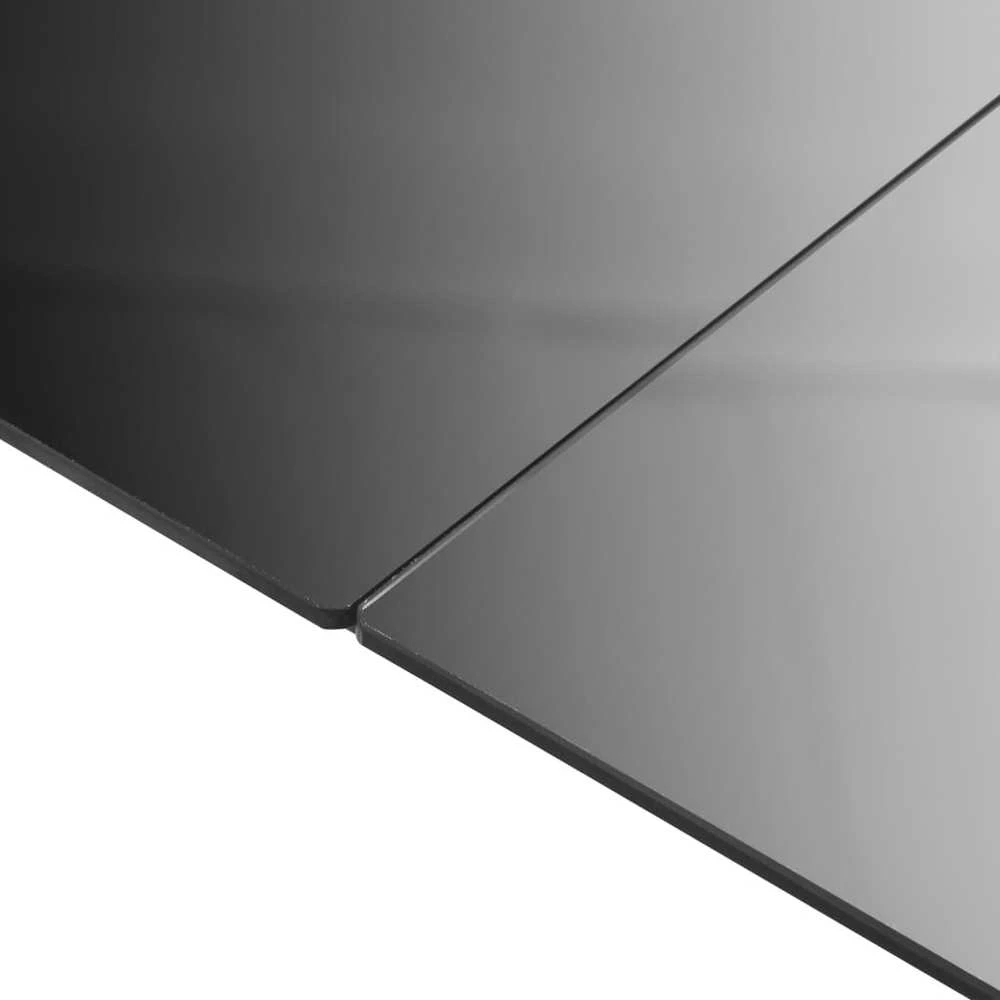 Sodo stalas, juodas, 150x90x74cm, aliuminis ir stiklas