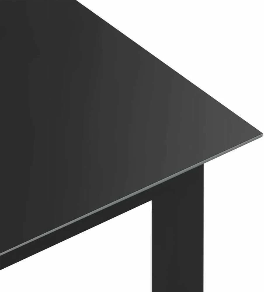 Sodo stalas, juodas, 150x90x74cm, aliuminis ir stiklas